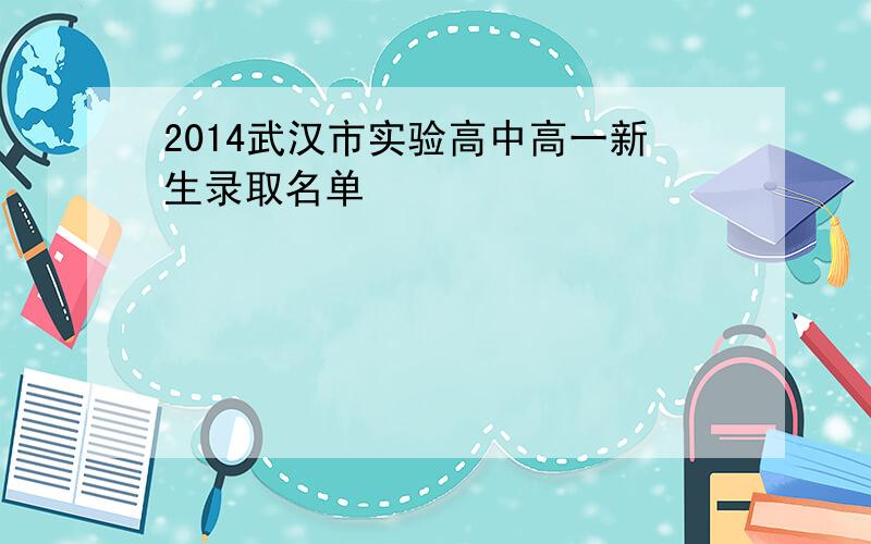 2014武汉市实验高中高一新生录取名单