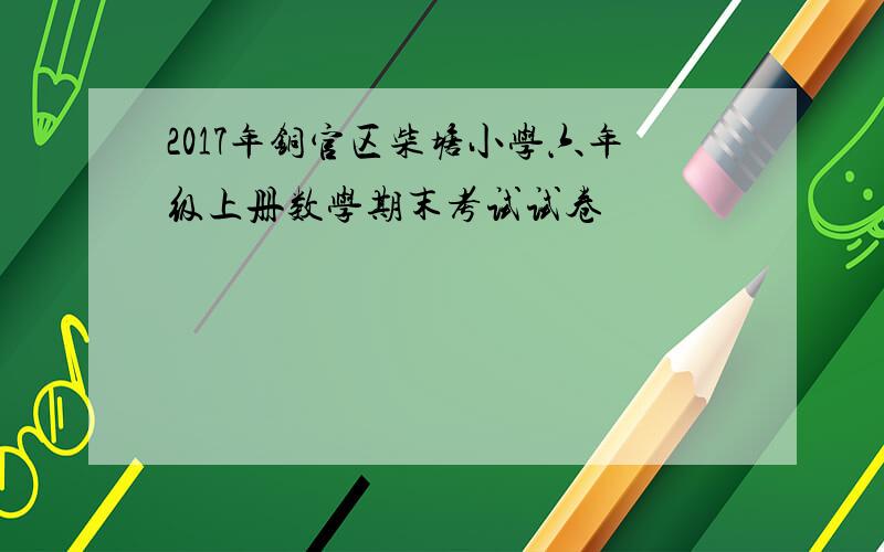 2017年铜官区柴塘小学六年级上册数学期末考试试卷