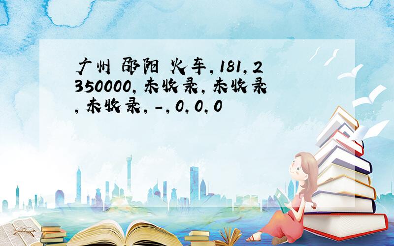 广州 邵阳 火车,181,2350000,未收录,未收录,未收录,-,0,0,0