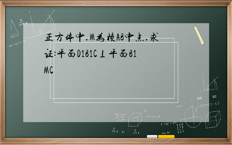 正方体中,M为棱AB中点,求证:平面D1B1C⊥平面B1MC