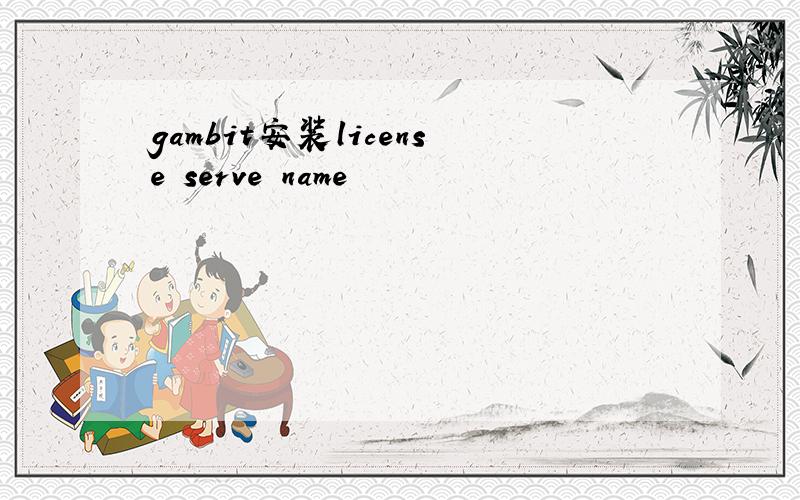 gambit安装license serve name