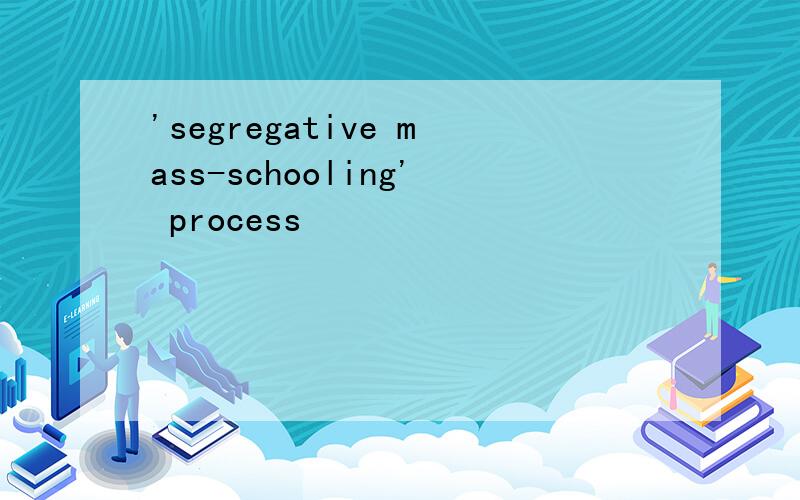 'segregative mass-schooling' process
