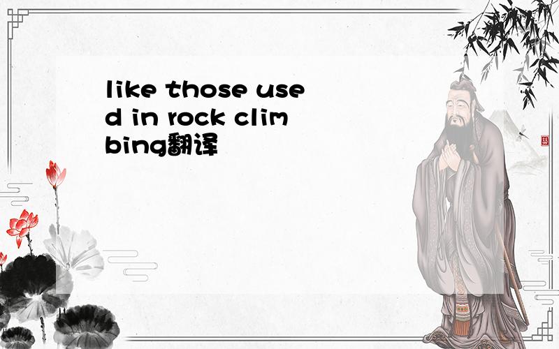 like those used in rock climbing翻译