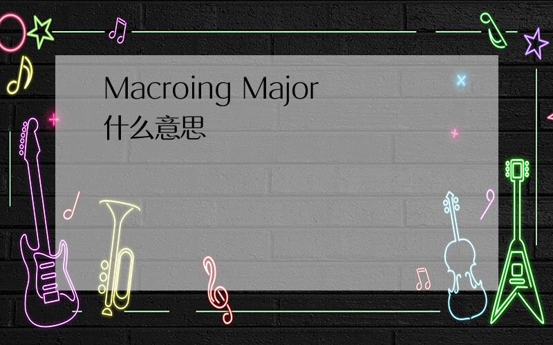 Macroing Major什么意思