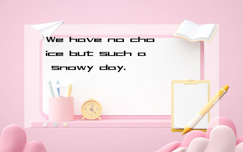 We have no choice but such a snowy day.