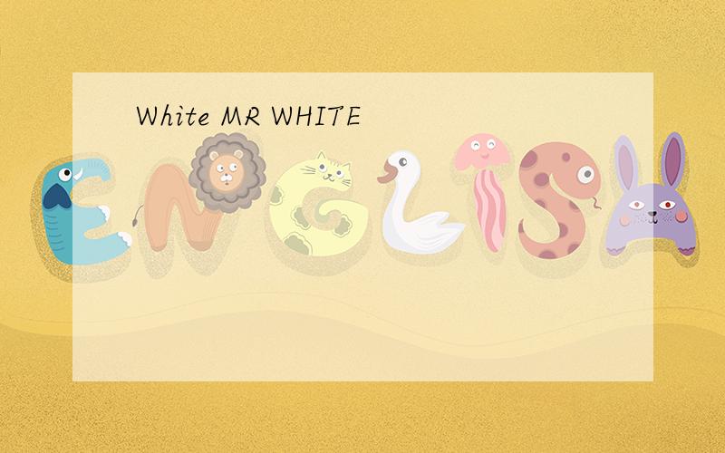 White MR WHITE