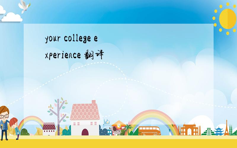your college experience 翻译