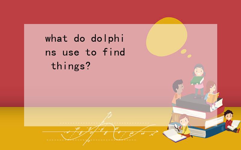what do dolphins use to find things?