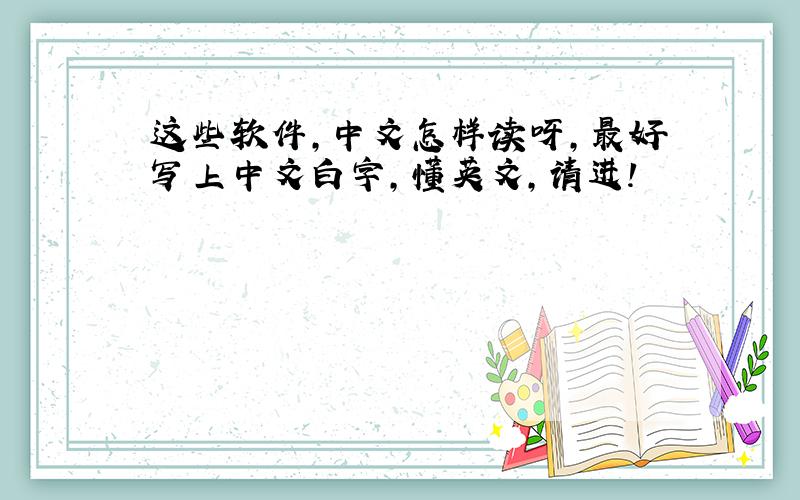 这些软件,中文怎样读呀,最好写上中文白字,懂英文,请进!