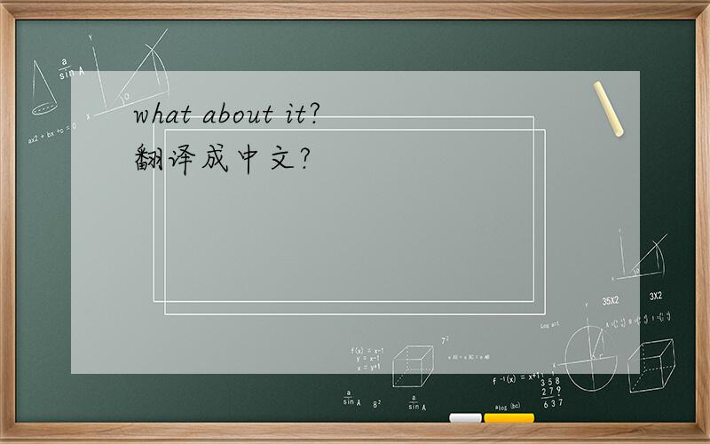 what about it?翻译成中文?