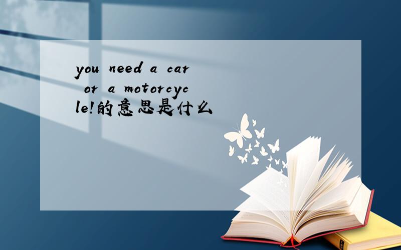you need a car or a motorcycle!的意思是什么
