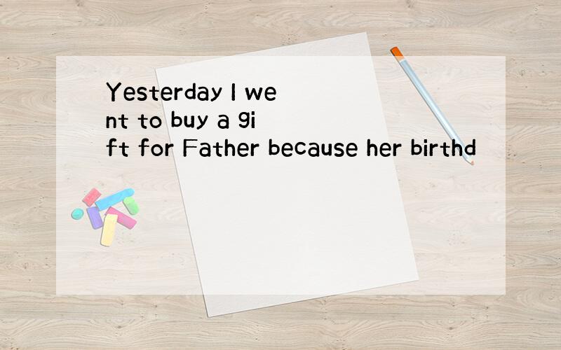 Yesterday I went to buy a gift for Father because her birthd