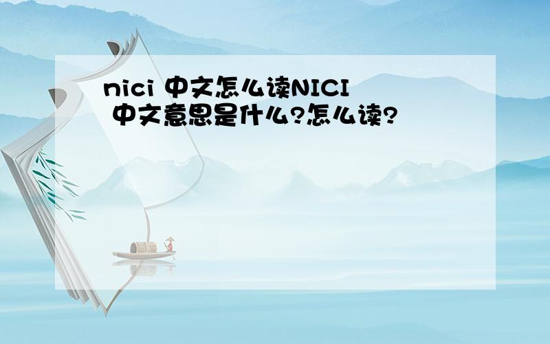 nici 中文怎么读NICI 中文意思是什么?怎么读?