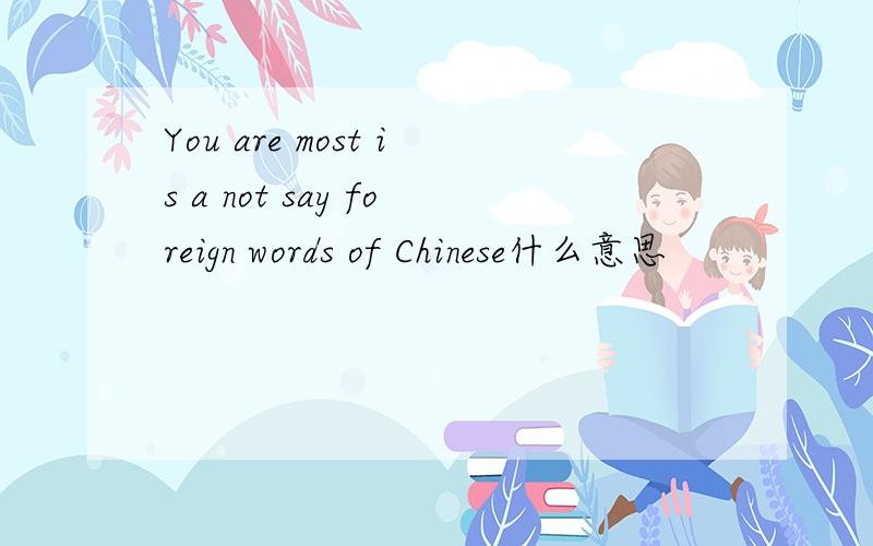 You are most is a not say foreign words of Chinese什么意思