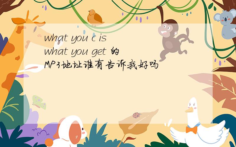 what you c is what you get 的MP3地址谁有告诉我好吗