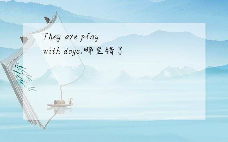 They are play with dogs.哪里错了