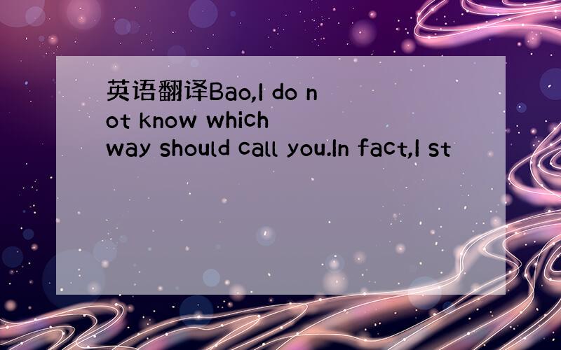 英语翻译Bao,I do not know which way should call you.In fact,I st