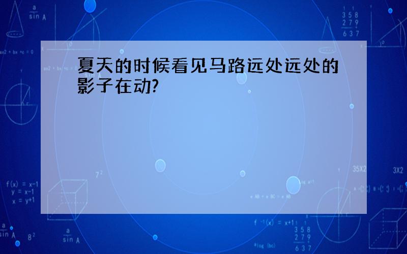 夏天的时候看见马路远处远处的影子在动?