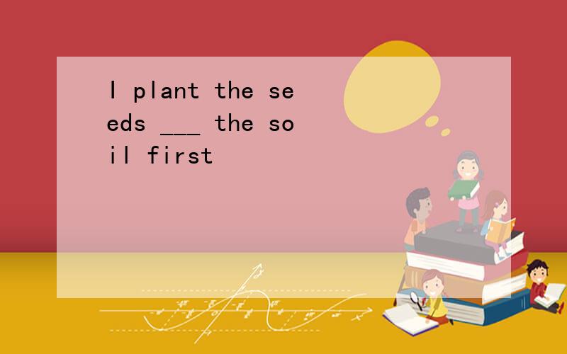 I plant the seeds ___ the soil first