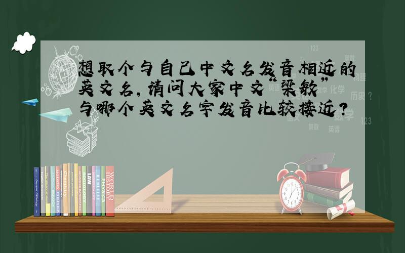 想取个与自己中文名发音相近的英文名,请问大家中文“梁敏”与哪个英文名字发音比较接近?