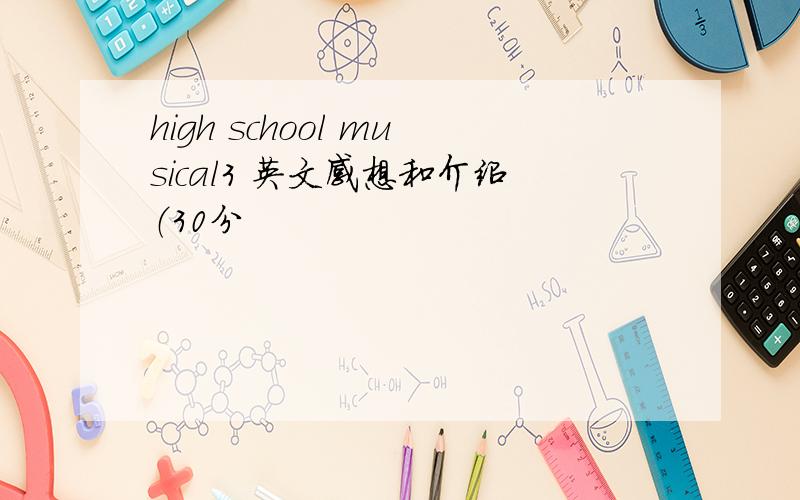 high school musical3 英文感想和介绍（30分