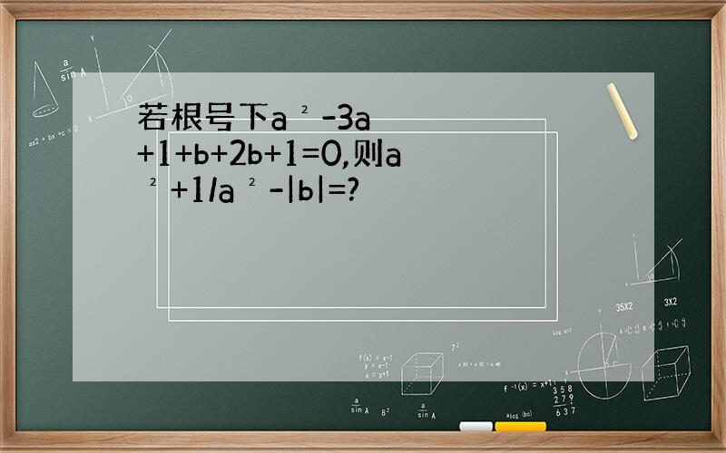 若根号下a²-3a+1+b+2b+1=0,则a²+1/a²-|b|=?