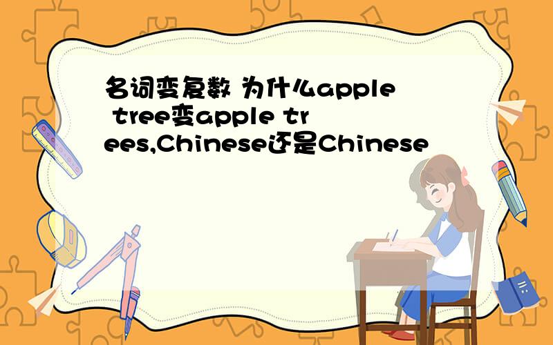 名词变复数 为什么apple tree变apple trees,Chinese还是Chinese