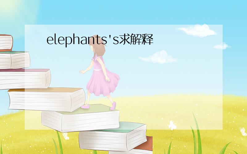 elephants's求解释