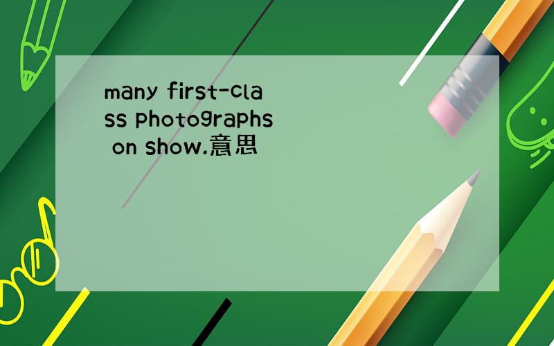 many first-class photographs on show.意思