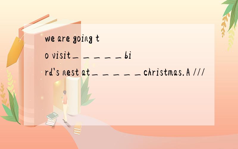 we are going to visit_____bird's nest at_____christmas.A ///
