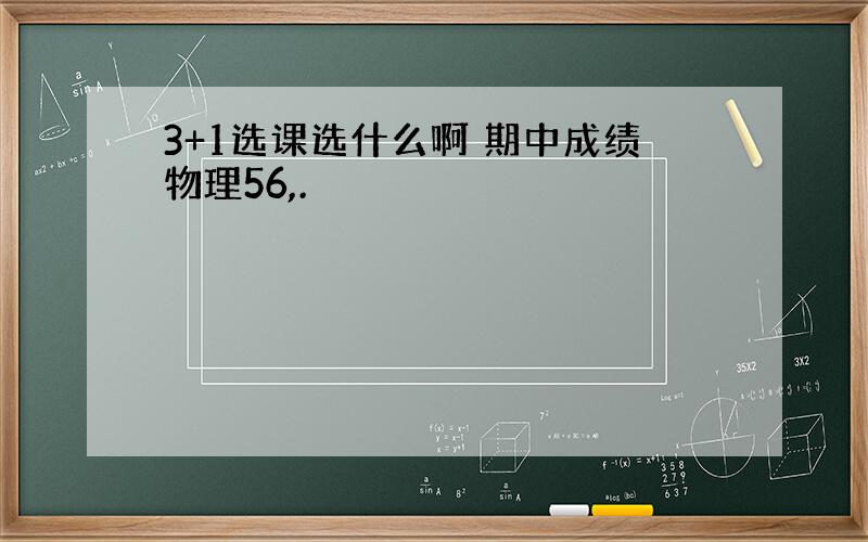 3+1选课选什么啊 期中成绩物理56,.