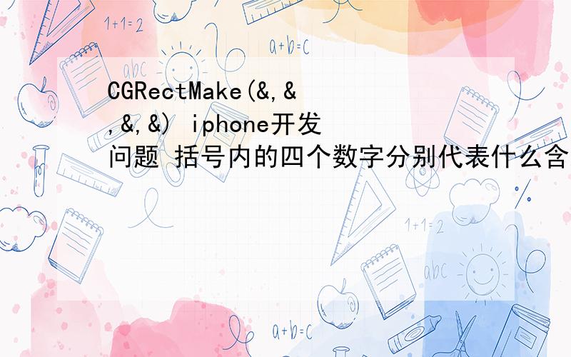 CGRectMake(&,&,&,&) iphone开发问题 括号内的四个数字分别代表什么含义,平时在生命情况下会使用呢