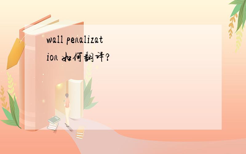 wall penalization 如何翻译?
