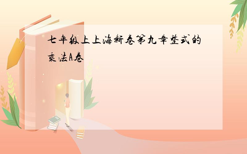 七年级上上海新卷第九章整式的乘法A卷