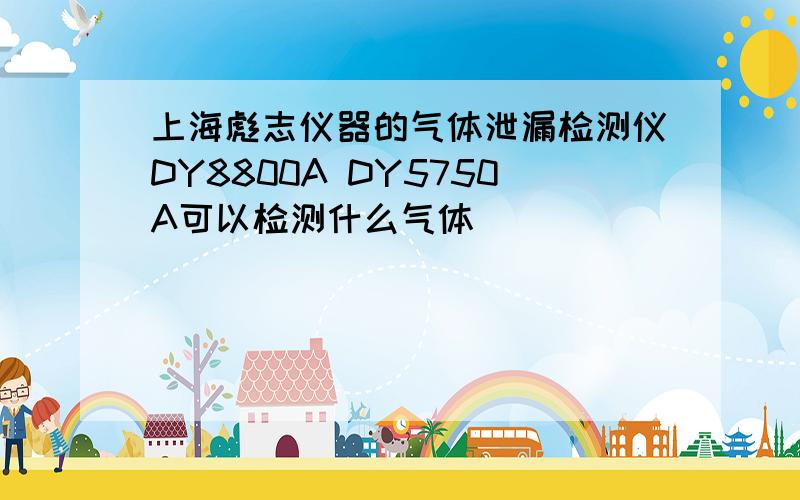 上海彪志仪器的气体泄漏检测仪DY8800A DY5750A可以检测什么气体