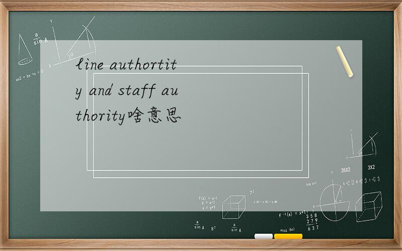line authortity and staff authority啥意思