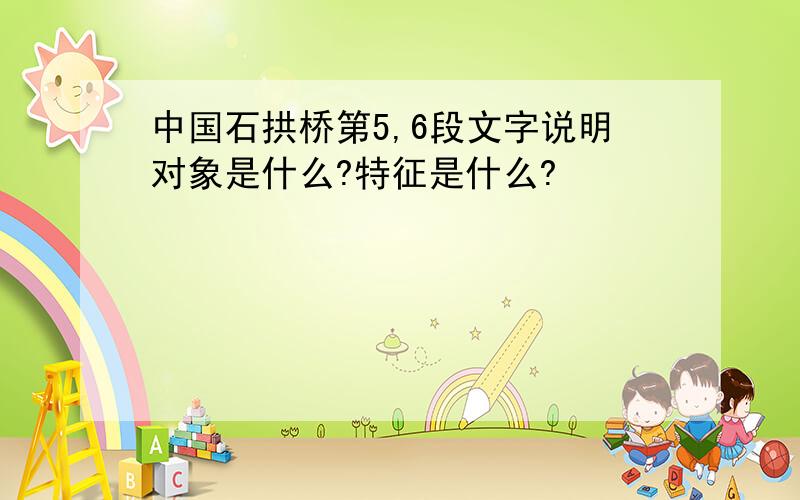 中国石拱桥第5,6段文字说明对象是什么?特征是什么?