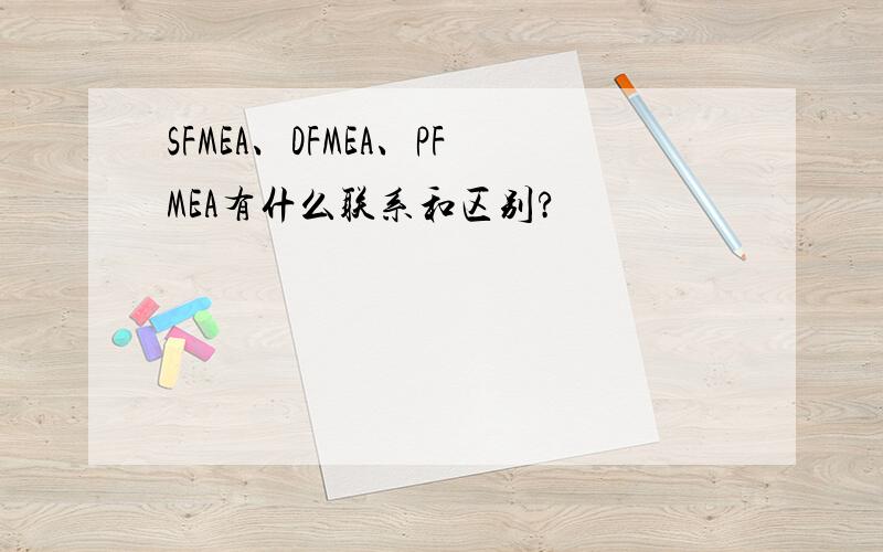 SFMEA、DFMEA、PFMEA有什么联系和区别?