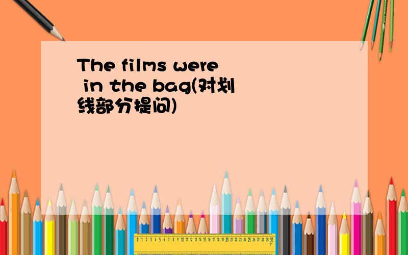 The films were in the bag(对划线部分提问)