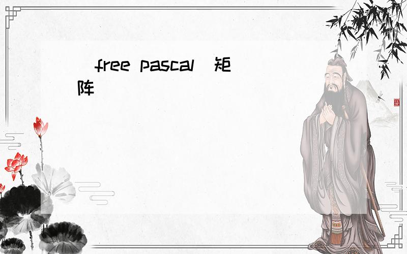 [free pascal]矩阵