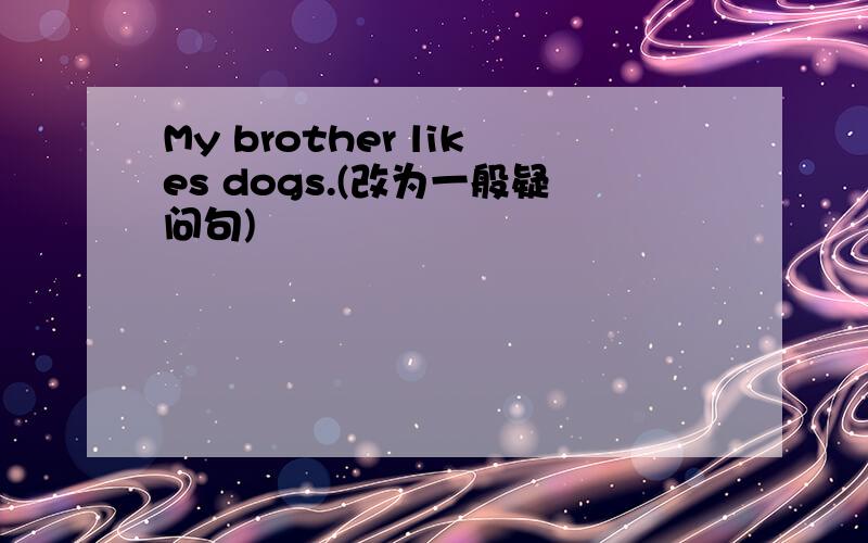 My brother likes dogs.(改为一般疑问句)