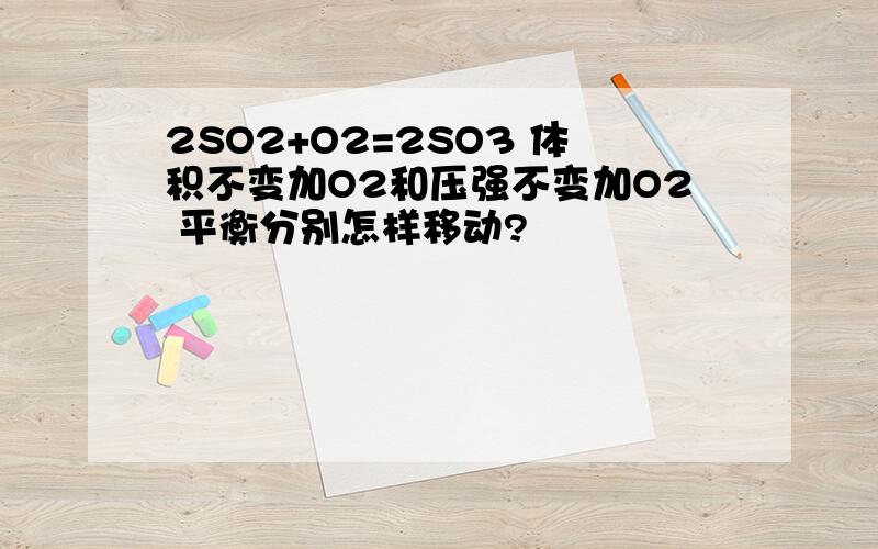 2SO2+O2=2SO3 体积不变加O2和压强不变加O2 平衡分别怎样移动?