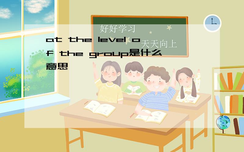 at the level of the group是什么意思