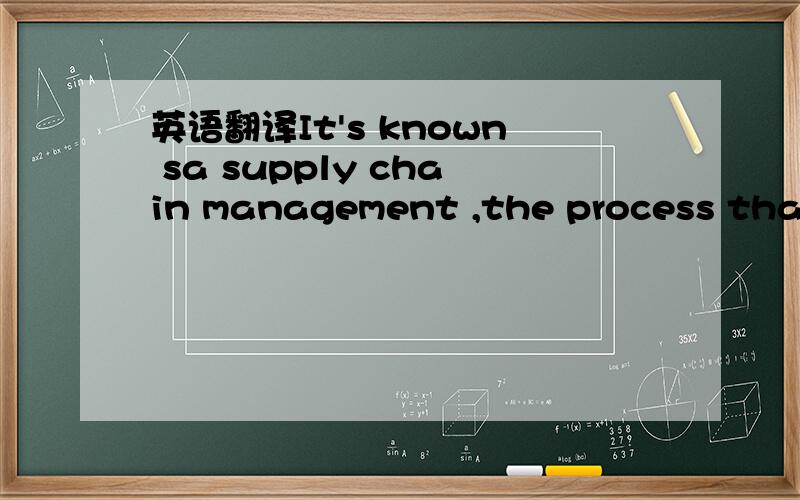 英语翻译It's known sa supply chain management ,the process that