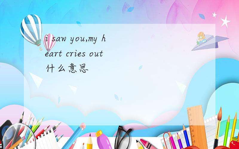 i saw you,my heart cries out什么意思