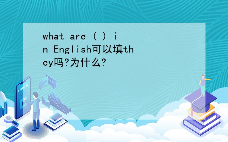 what are ( ) in English可以填they吗?为什么?