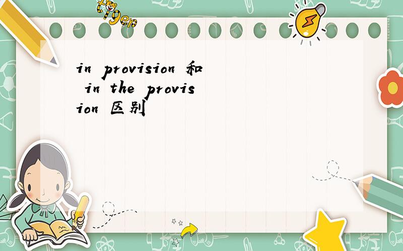 in provision 和 in the provision 区别