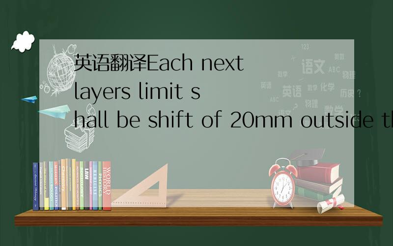英语翻译Each next layers limit shall be shift of 20mm outside th