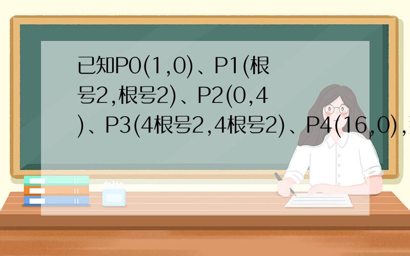 已知P0(1,0)、P1(根号2,根号2)、P2(0,4)、P3(4根号2,4根号2)、P4(16,0),那么PN的