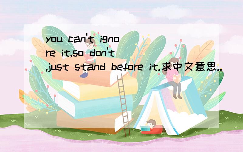 you can't ignore it,so don't,just stand before it.求中文意思..